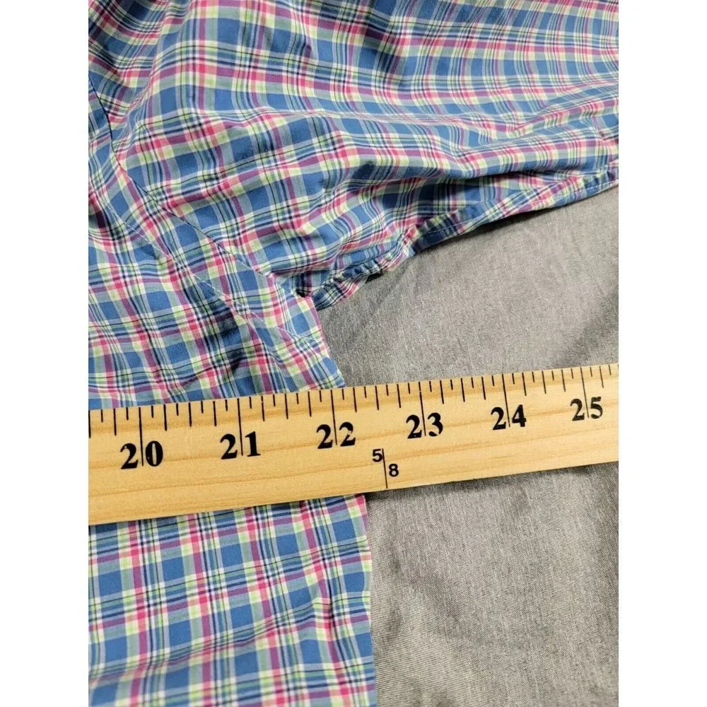 Ralph Lauren Men blue, green Plaid‎ button shirt, Medium, long sleeve, Pink Pony - Picture 4 of 7